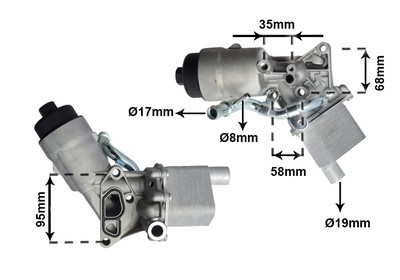 VAN WEZEL Oliekøler, motorolie 37013718 for OPEL