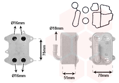 VAN WEZEL Oliekøler, motorolie 03013723 for AUDI