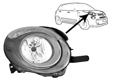 VAN WEZEL Forlygte 1609966m H7 højre for FIAT / LANCIA