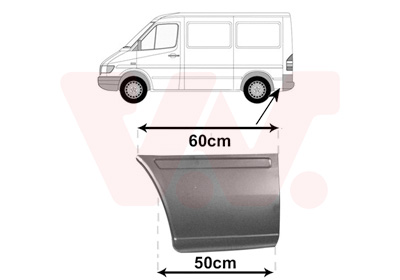 VAN WEZEL Bagskærm / Karrosseriside 3075143 bagved akslen