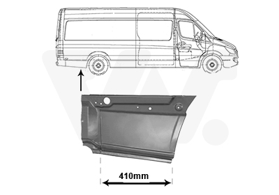 VAN WEZEL Bagskærm / Karrosseriside 3077144 bagved akslen
