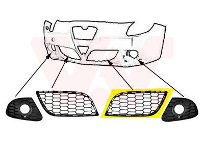 VAN WEZEL Kofangergitter 0113595 foran til venstre for ALFA ROMEO