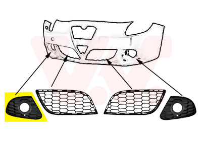 VAN WEZEL Kofangergitter 0113594 foran til højre for ALFA ROMEO