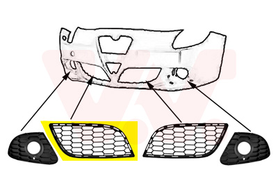 VAN WEZEL Kofangergitter 0113596 foran til højre for ALFA ROMEO