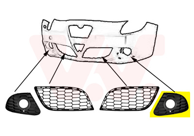 VAN WEZEL Kofangergitter 0113593 foran til venstre for ALFA ROMEO