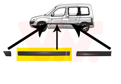 VAN WEZEL Pynte-/beskyttelsesliste, dør 4051423 foran til venstre for CITROËN/PEUGEOT