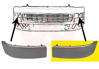 VAN WEZEL Pynte-/beskyttelsesliste, kofanger 5790585 foran til venstre for VW