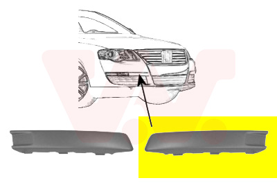 VAN WEZEL Pynte-/beskyttelsesliste, kofanger 5839583 foran til venstre for VW