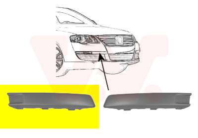 VAN WEZEL Pynte-/beskyttelsesliste, kofanger 5839584 foran til højre for VW