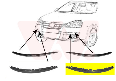 VAN WEZEL Pynte-/beskyttelsesliste, kofanger 5886481 foran til venstre for VW