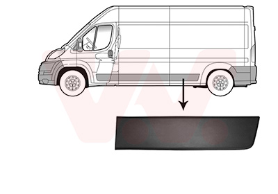 VAN WEZEL Pynte-/beskyttelsesliste, sidepanel 0982415 foran akslen for CITROËN/PEUGEOT