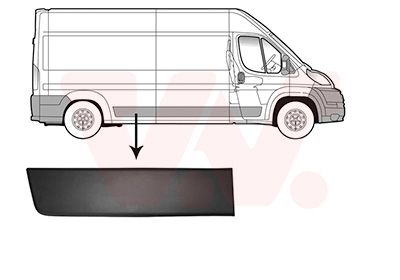 VAN WEZEL Pynte-/beskyttelsesliste, sidepanel 0982416 foran akslen for CITROËN/PEUGEOT