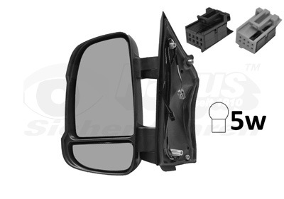 VAN WEZEL Sidespejl 1651805 WY5W venstre for FIAT CITROËN/PEUGEOT