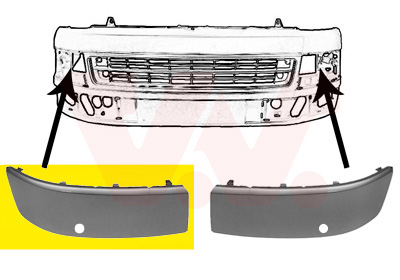 VAN WEZEL Pynte-/beskyttelsesliste, kofanger 5790486 foran til højre for VW