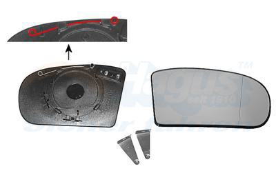 VAN WEZEL Spejlglas, udvendig spejl 3032838 højre for MERCEDES-BENZ