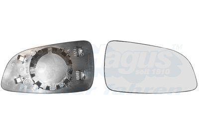 VAN WEZEL Spejlglas, udvendig spejl 3745838 højre for OPEL