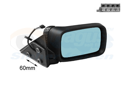 VAN WEZEL Sidespejl 0642808 højre for BMW