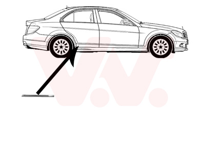 VAN WEZEL Pynte-/beskyttelsesliste, dør 3091426 bagved til højre for MERCEDES-BENZ