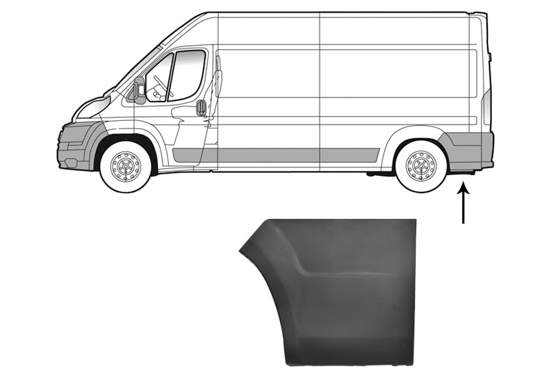 VAN WEZEL Pynte-/beskyttelsesliste, sidepanel 0983409 bagved til venstre for CITROËN/PEUGEOT