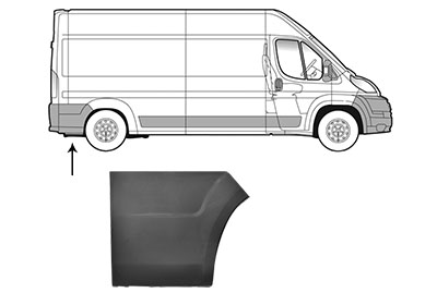 VAN WEZEL Pynte-/beskyttelsesliste, sidepanel 0983410 bagved til højre for CITROËN/PEUGEOT