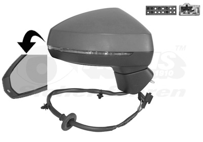 VAN WEZEL Sidespejl 0337818 højre for AUDI