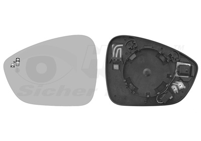 VAN WEZEL Spejlglas, udvendig spejl 0979837 venstre for OPEL CITROËN/PEUGEOT