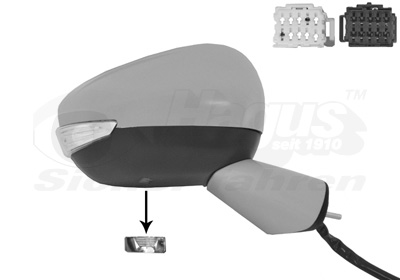 VAN WEZEL Sidespejl 0980816 højre for CITROËN/PEUGEOT