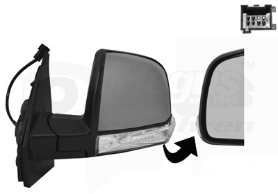 VAN WEZEL Sidespejl 1638807 venstre for OPEL FIAT