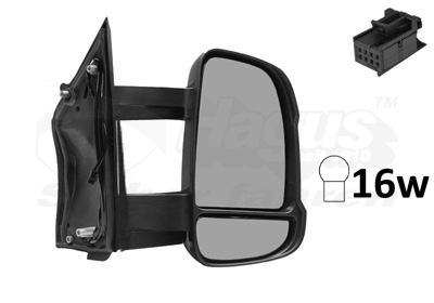 VAN WEZEL Sidespejl 1651812 W16W højre for FIAT PEUGEOT CITROËN/PEUGEOT