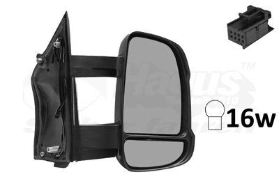 VAN WEZEL Sidespejl 1651818 W16W højre for FIAT PEUGEOT