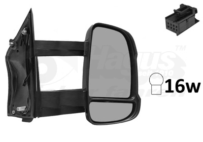 VAN WEZEL Sidespejl 1651828 W16W højre for FIAT PEUGEOT