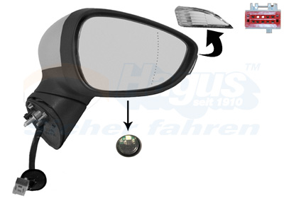 VAN WEZEL Sidespejl 1808826 højre for FORD