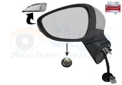 VAN WEZEL Sidespejl 1808827 venstre for FORD