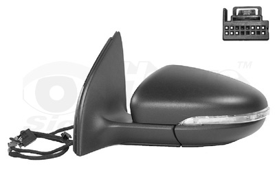 VAN WEZEL Sidespejl 5863807 venstre for VW
