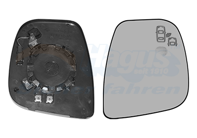 VAN WEZEL Spejlglas, udvendig spejl 0944836 højre for CITROËN/PEUGEOT