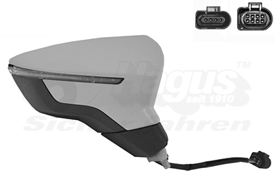 VAN WEZEL Sidespejl 4946816 højre for SEAT