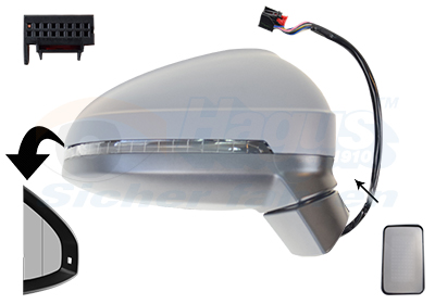 VAN WEZEL Sidespejl 0346828 højre for AUDI VW