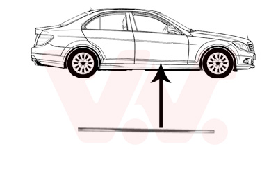 VAN WEZEL Pynte-/beskyttelsesliste, dør 3091424 foran til højre for MERCEDES-BENZ
