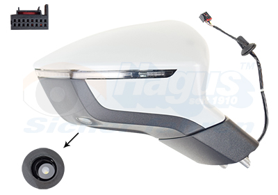 VAN WEZEL Sidespejl 4907826 højre for SEAT