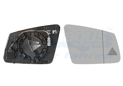 VAN WEZEL Spejlglas, udvendig spejl 3044836 højre for MERCEDES-BENZ