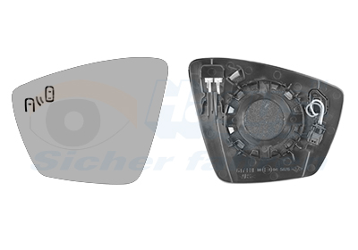 VAN WEZEL Spejlglas, udvendig spejl 7643835 venstre for SKODA