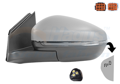 VAN WEZEL Sidespejl 0967827 venstre for CITROËN/PEUGEOT