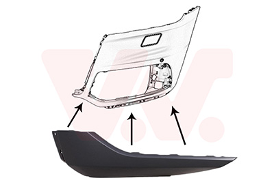 VAN WEZEL Spoiler 0402501 foran til venstre for AUDI