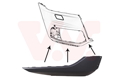 VAN WEZEL Spoiler 0402502 foran til højre for AUDI