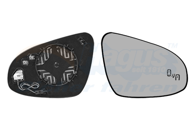 VAN WEZEL Spejlglas, udvendig spejl 5411836 højre for TOYOTA
