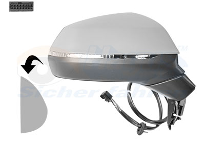 VAN WEZEL Sidespejl 0391806 højre for AUDI