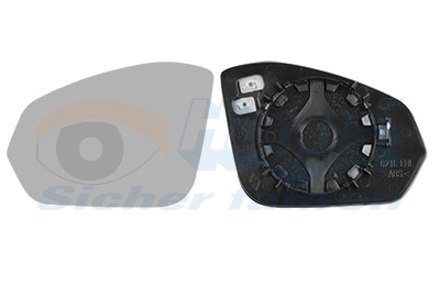 VAN WEZEL Spejlglas, udvendig spejl 7633837 venstre for SKODA