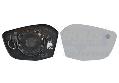 VAN WEZEL Spejlglas, udvendig spejl 0989836 højre for CITROËN