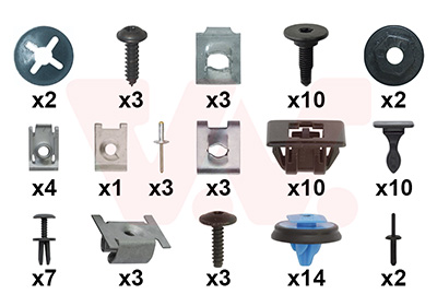 VAN WEZEL Monteringssæt, kofanger 0983794 foran for PEUGEOT