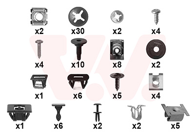 VAN WEZEL Monteringssæt, kofanger 0982794 foran for PEUGEOT